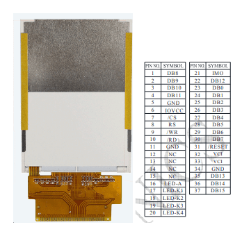 MCU interface TFT LCD