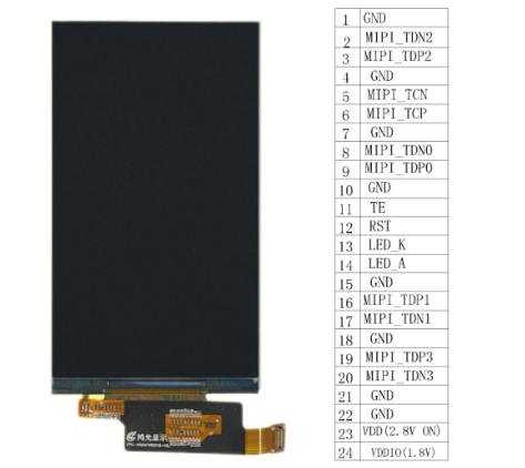 MIPI interface TFT LCD