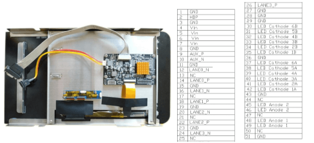 eDP interface TFT LCD