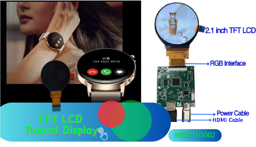 Wearables and compact devices with 2.1-inch TFT LCD round display
